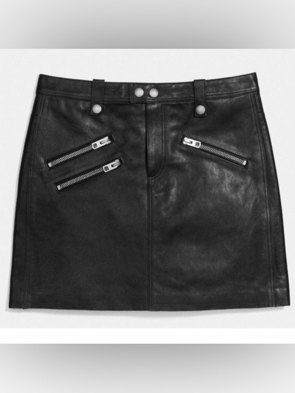Coach Black Leather Mini Skirt 4